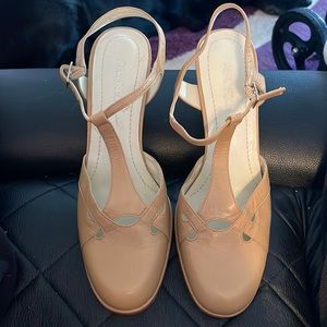 Woman’s ankle strap heels